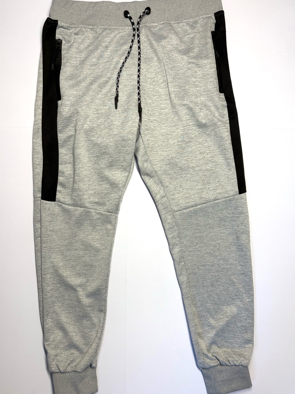 Airwalk Men’s L Regular Gray/Black Jogger Pants Drawstring Pockets Tapered